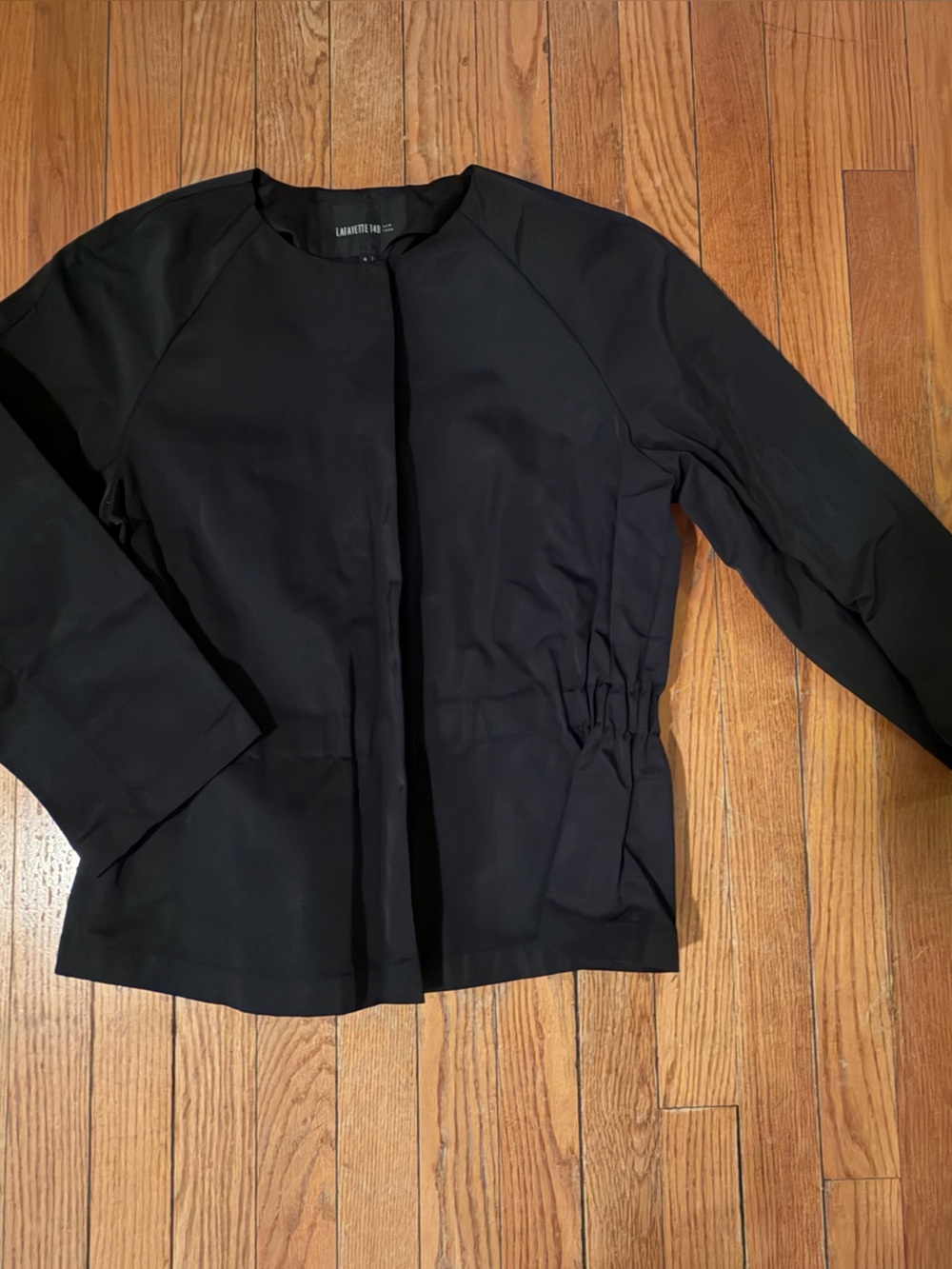NWOT Lafayette 148 New York Black Draped taffeta evening jacket